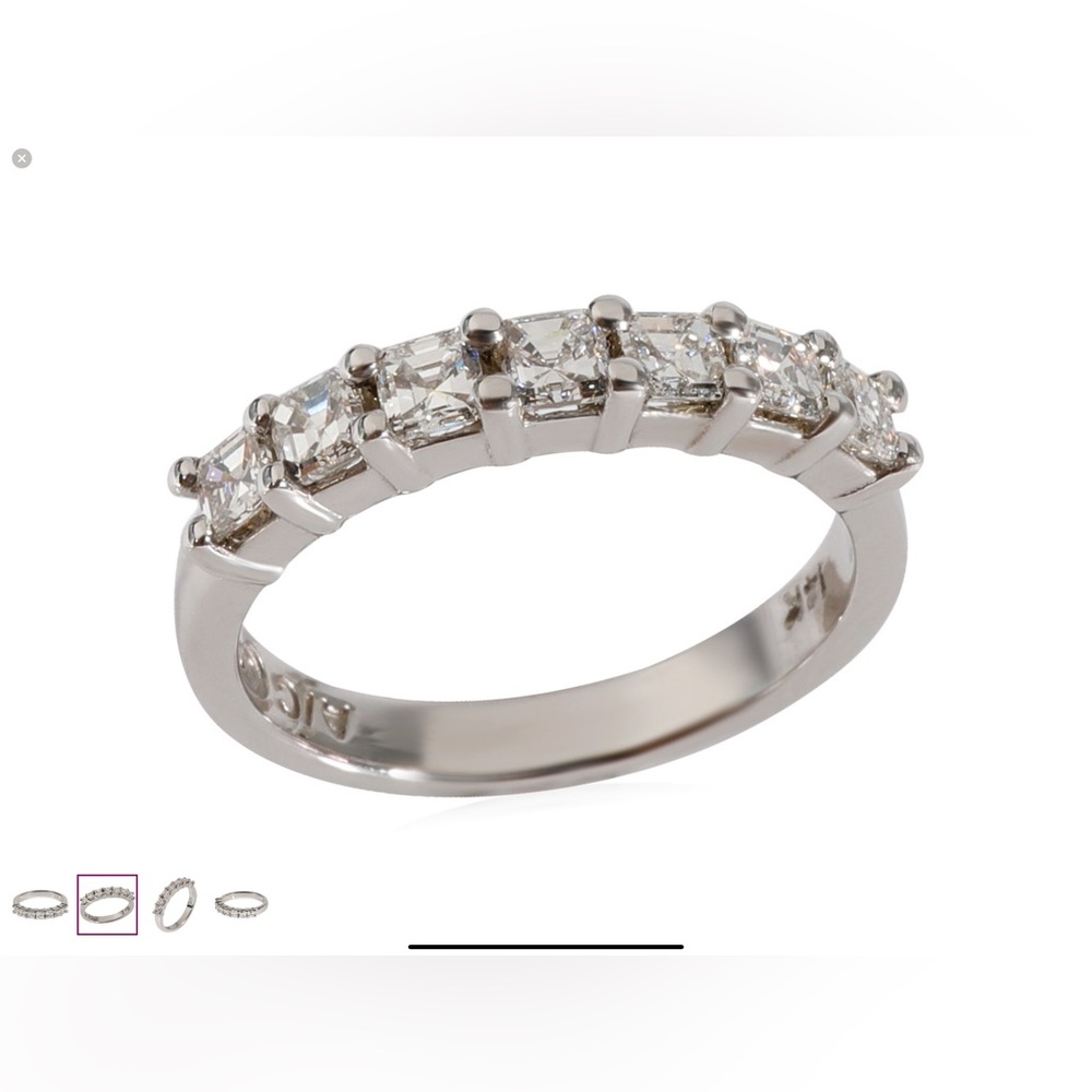 🙃SOLD🙃. Asscher Cut Diamond Band in 14K White Gold (0.96 CTW)